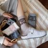 Calcetines de Lana de Media Pantorrilla Otoño e Invierno Estilo Retro de Lunares Lazo Hogar Casual Cálido Almacenamiento de Calor y Absorción de Sudor Calcetines Cálidos de Invierno