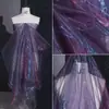 Tejido de organza de alta densidad de dos colores, malla degradada, brillo translúcido, caída, falda esponjosa, tejido para diseñador de ropa