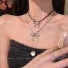 Colar de laço de estilo minimalista para mulheres, verão, sofisticado, temperamento, colar versátil e personalizado, nova corrente de clavícula da moda