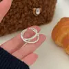 Anillo de Cruz Geométrica de Plata de Ley S925 Estilo Coreano para Mujer, Diseño Único, Anillo de Dedo Moderno y Versátil