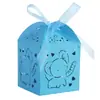 Caja de dulces láser para boda transfronteriza caja de dulces para primer año elefante de dibujos animados hueca festival caja de cartón rosa para niños