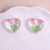 Colgante de Corazón Pequeño Fresco de Acrílico Transparente Tallado Colgante para Collar de Bricolaje Colgante para Pendientes Colgante para Llavero Pequeños Accesorios