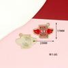 Letrero de felicitaciones de Año Nuevo accesorios para joyería DIY texto rojo etiqueta excelente llavero pulsera colgante de aleación