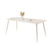 Mesa de Comedor Minimalista Blanca Pura con Tablero de Roca Hogar Comedor para Apartamento Pequeño Mesa Sencilla Nórdica Rectangular Combinación de Mesa y Sillas