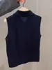 Precioso Chaleco de Punto de Seda de Hielo para Mujer, Ropa Exterior de Verano, Delgado Estilo Francés, Sensación de Alta Gama, Cuello Polo, Top sin Mangas