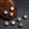 Meteorito de Obsidiana Prateada Natural Planeta Olho Duplo DIY Feito à Mão Contas Miçangas Bracelet Colar Contas Redondas Contas Individuais Contas Soltas