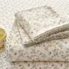 Sábana de algodón nube estampada fresca y sencilla con ribete de encaje, juego de tres piezas para dormitorio principal del hogar o dormitorio de estudiante, incluye sábana y funda de almohada