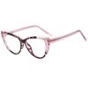 Nuevas gafas de moda TR90 con inserto antiazul, estilo vanguardista europeo y americano, con espejo plano y red, populares gafas de pasarela con forma de ojo de gato.