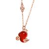 Collar de serpiente original con forma de moneda de cobre, colgante de serpiente de ágata roja china para mujer, año 2025, cadena de clavícula de marea nacional, plata de ley