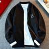 Novo Cardigan de Malha Casual para Outono e Inverno de Comércio Exterior com Forro de Lã Espessado, Jaqueta Masculina com Gola Baseball, Tricô Tendência para Roupa de Exterior