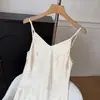 Nuevo vestido camisola de jacquard de acetato estilo chino ligero estilo nacional para mujer, vestido largo sin mangas de corte ajustado con cuello en V, adecuado para usar en capas