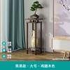 Combinación de Madera Maciza Estilo Nuevo Chino Balcón Hogar Piso Interior Sala de Estar Estante de Almacenamiento Estante para Macetas de Suculentas Rábano Verde