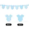 Roupas de Macacão Xadrez para Chá de Bebê Menino e Menina Transfronteiriças com Decoração de Bandeira Adereços para Festa de Primeiro Aniversário