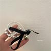 Cuerda para el pelo de perlas Lujo ligero Nicho Exquisito Anillo para el pelo de lazo de perlas Pulsera 2022 Nuevo Accesorios de alta gama para el cabello para mujer