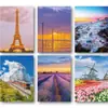 Tour Arte Póster de Pared Paisaje de Viaje Póster de Papel Kraft Pintura Decorativa Papel Tapiz