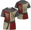 Camisetas de manga curta de verão com estampa 3D exclusiva para a Europa e os EUA, estilo streetwear casual e despojado.
