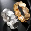 Pulsera elástica de disco plisado transfronteriza europea y americana, Pulsera de lujo ligero de alta gama, Diseño único y exagerado, Joyería de mano de nicho