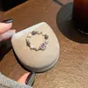 Anel Quadrado Elástico de Pérola de Zircônia Anel de Dedo Indicador Elegante Moda Retrô Francês Acessível Luxo Anel de Ponta