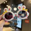 Coelhinho Fofo Crianças Silicone Polarizado Óculos de Sol Fofo Crianças Desenho Animado Laço Óculos de Sol Orelhas de Coelho