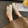 Zapatos de Mujer Talla Grande 41-43 Estilo Francés Inspirados en Chanel Mocasines Calados de Punta Cerrada para Mujer, para Uso Exterior en Verano, Adecuados para Combinar con Vestidos, Sandalias de Suela Suave