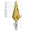 Conjunto de Brocas Escalonadas com Canais Retos Transfronteiriço Banhado a Titânio Conjunto de Três Peças Broca Pagode Britânico Conjunto de Cinco Peças Broca Pagode Métrica de Seis Peças