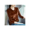 Camiseta Base Cálida de Manga Larga con Cuello Redondo, Capa Interior de Terciopelo para Otoño/Invierno 2025, Versátil Casual, Tallas Grandes