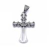 Colar vintage com cruz de coroa desgastada, colar masculino moderno e personalizado estilo hip hop, corrente de clavícula para imitação de pingente de colar masculino de prata tailandesa