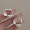 Brincos de Argola em Prata de Lei S925 para Mulheres, Estilo Francês, Acabamento Exquisito, Elegantes e Luxuosos, Versáteis, Modernos, Adequados para o Trabalho, Estilosos Ear Clips
