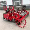 Semeadeira de grãos para trigo, arroz e sorgo, montada em trator de quatro rodas, máquina multifuncional de adubação e semeadura de alta largura