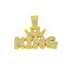 Estilo Europeo y Americano Nuevo Aleación Completo Diamante Corona Rey Letra Colgante, Moda Transfronteriza Popular Venta Caliente Joyería Fuente Fábrica