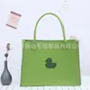 Bolso de Mano de Gato de Fieltro Nuevo Lindo Oso de Dibujos Animados Simple Color Sólido Bolsa de Compras Gran Capacidad Bolso Tote Portátil