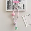Colgante de teléfono de pompón de hilo de color dopamina de moda, llavero elegante y simple, accesorio para bolso, diseño creativo