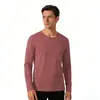 Camisetas Versátiles Cómodas de Cuello Redondo para Hombre Transfronterizas, Transpirables, Suaves y Amigables con la Piel para Primavera y Otoño, Camisetas de Manga Larga para Hombre