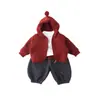 Conjunto de suéter para niño, engrosado para otoño e invierno, nuevo diseño elegante, conjunto de invierno moderno para bebé y niño pequeño, conjunto de tres piezas para niños