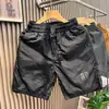 Shorts Masculino de Seda de Gelo de Secagem Rápida Finos de Verão Marca da Moda Calças Casuais Retas Largas Shorts de Praia Modernos e Frescos