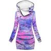 Popular moda de Amazon falda-suéter para mujer estampado digital 3D color grafiti suéter con capucha falda-suéter para mujer