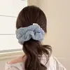 Scrunchie de Rede Azul e Branco com Bolinhas, Novo Estilo de Verão, Elástico Macio e Moderno para Rabo de Cavalo, Corda de Cabelo Exquisita para Mulheres