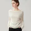 Suéter de cashmere com gola alta de uma linha estilo francês 2026 outono e inverno feminino cor sólida versátil folgado emagrecedor suéter de puxar