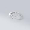 Anel Nalan de Prata Esterlina S925 com Linha Única de Micro-Embutidos de Diamante para Mulheres Estilo Coreano Fashionável Simples Anel de Linha de Diamante J6618