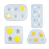 Mini estrella, pentagrama, corazón, moldes de silicona, arcilla, resina para decoración de pasteles de fondant DIY