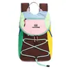 Mochila exterior color-blocking dopamina, mochila de senderismo ligera con cordón estilo japonés, bolsa de viaje para trekking de gran capacidad