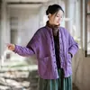 26 Algodón y Lino de Invierno para Mujer Estilo Nuevo Ramio Teñido Sucio Acolchado Engrosado Chaqueta de Algodón Cálida Ropa de Algodón para Mujer Estilo Zen Original Mejorado