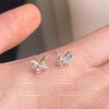 Aretes de Mariposa de Circonita Colorida Super Hada para Mujer, Aretes Dulces y Frescos, Nicho para Ir al Trabajo de Alta Gama, Joyería para Orejas de Primavera y Verano