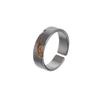 Anillo Retro "Marca de Luz" Nocturna Personalidad Masculina Anillo de Mano de Moda Anillo de Boca de Vida Simple Anillo de Grieta Hombres
