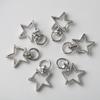 Llavero de aleación con forma de estrella de cinco puntas, chapado en oro, llavero sencillo con personalidad, accesorios de joyería DIY, material