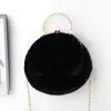 Bolsa de Pelúcia Feminina Transversal de Mão Bolsa Princesa Nova Bolsa de Corrente Versátil Bolsa de Orelha de Coelho Bolsa de Pelo Menina Bolsa Feminina
