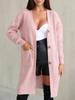 Cardigan de Tricô de Comprimento Médio Transfronteiriço Amazon Outono e Inverno Europeu e Americano Novo Suéter Solto com Decote V e Botão de Madeira Jaqueta Feminina