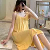 Camisola Feminina de Verão Estilo Coreano Estudante Vestido de Fada Doce Fresco Estilo Princesa Palácio Roupas de Casa Alça Sexy Pijama