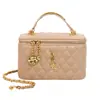 Bolso de mano de moda con nuevo patrón de diamantes para comercio exterior, bolso de hombro con cadena para mujer, bolso cruzado pequeño de alta gama estilo Chanel para cosméticos