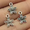 11x 11mm 0.6g multicolor venta caliente vintage aleación de zinc accesorios flores y árboles pequeño colgante de flor